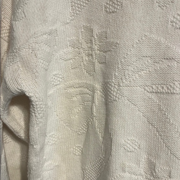 United States Sweaters 100% Cotton Cream Crewneck Sweater Large - Picture 3 of 5